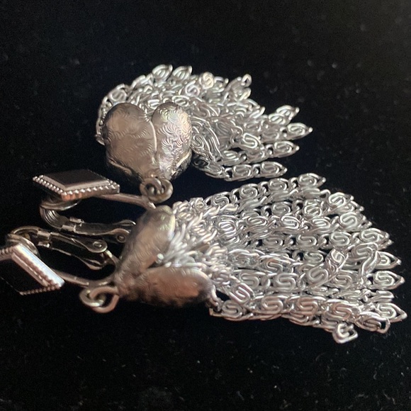 Sarah Coventry Necklace & Earrings Silvery Cascade Clip On 1960s - Picture 8 of 9